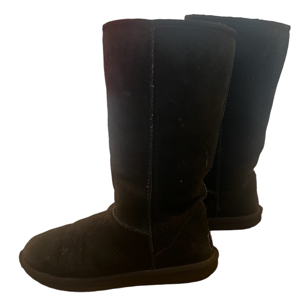 UGG Australia Classic Tall Boots Leather Sheepskin Black Womens Size 6 5815